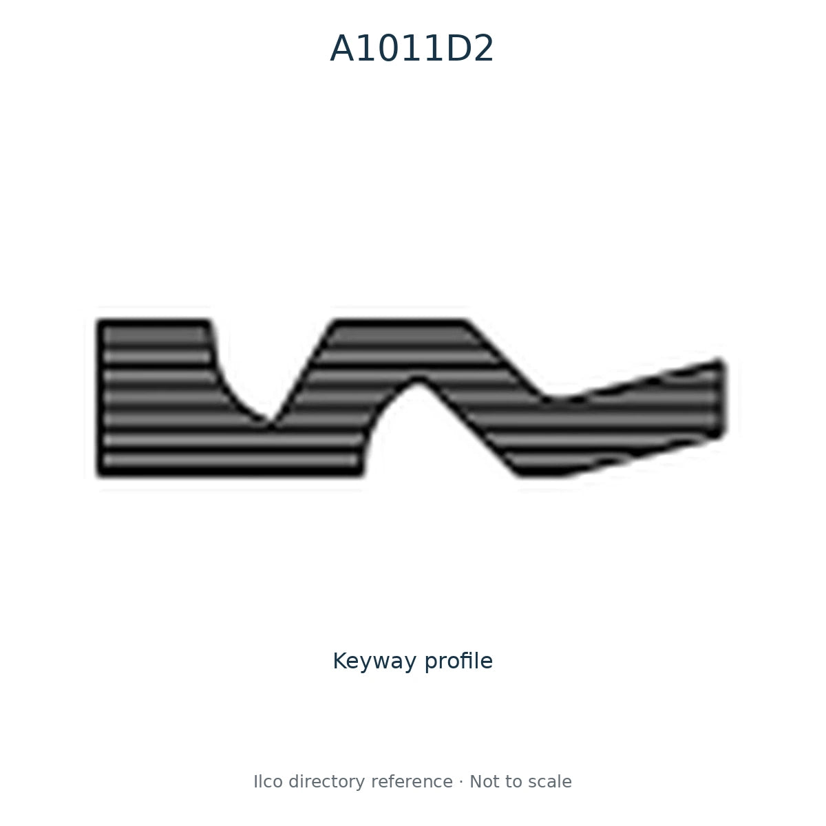Ilco directory reference A1011D2 — key blank and keyway profile; not to scale