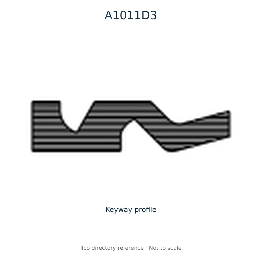 Ilco directory reference A1011D3 — key blank and keyway profile; not to scale