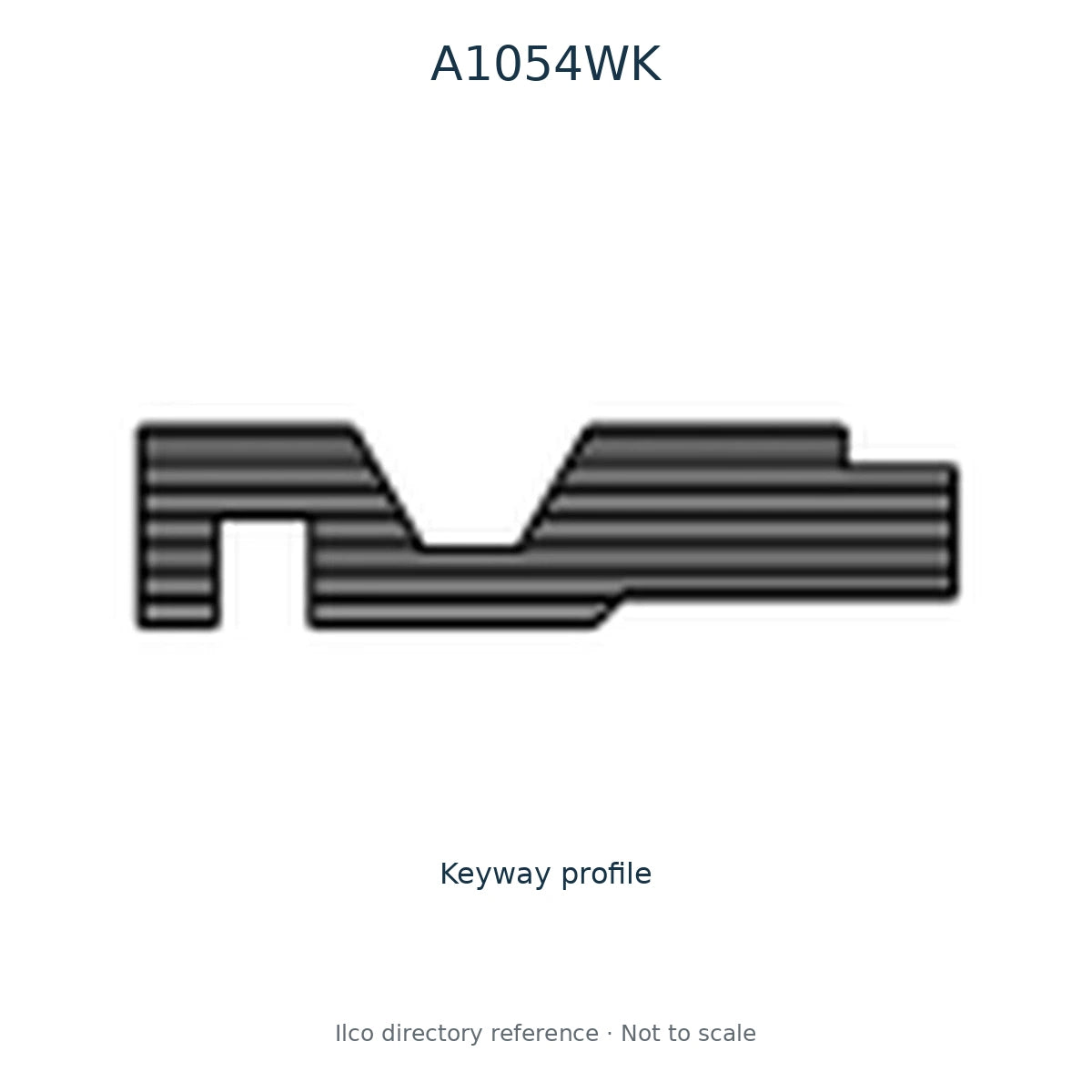 Ilco directory reference A1054WK — key blank and keyway profile; not to scale