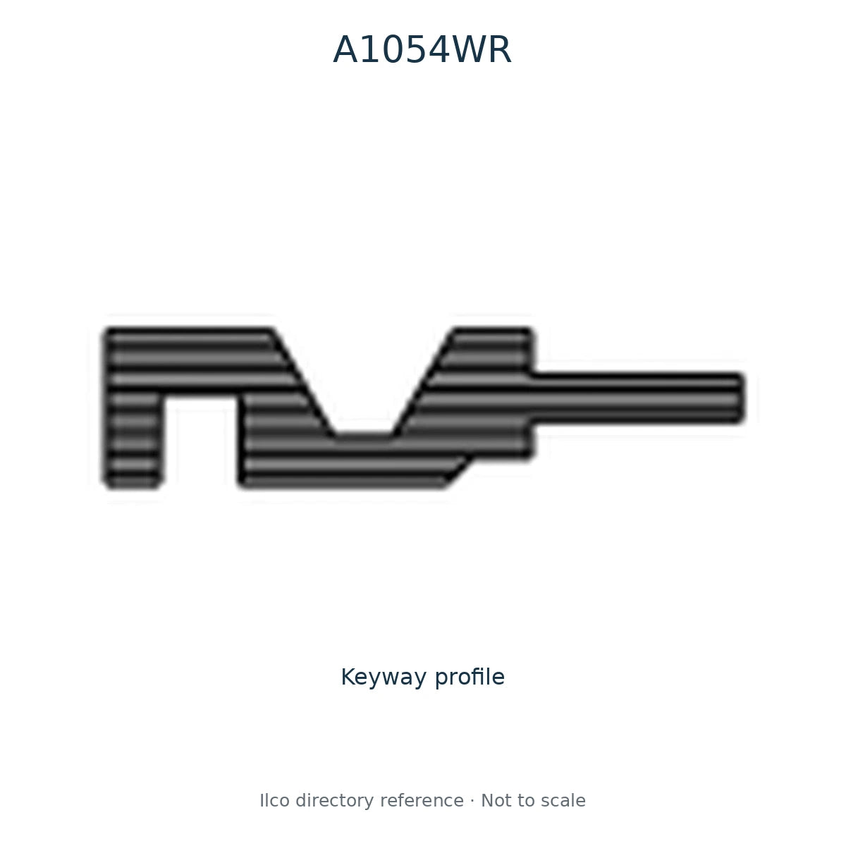 Ilco directory reference A1054WR — key blank and keyway profile; not to scale