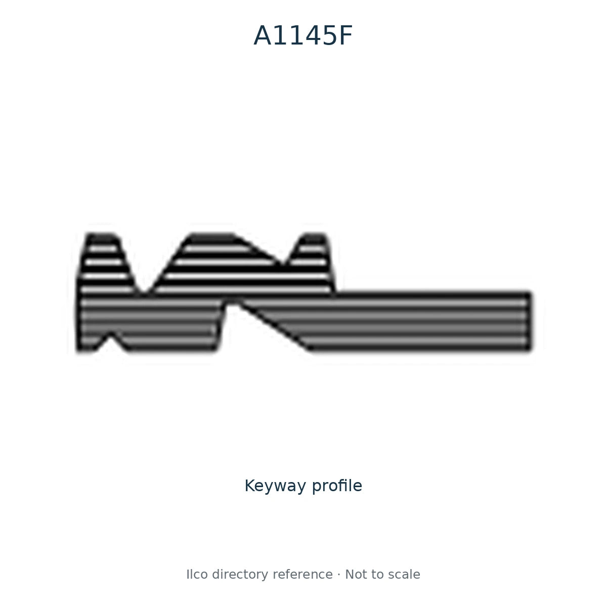 Ilco directory reference A1145F — key blank and keyway profile; not to scale