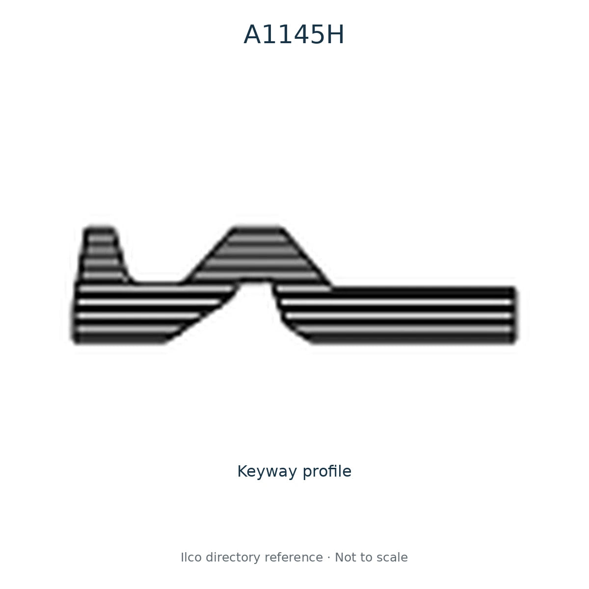 Ilco directory reference A1145H — key blank and keyway profile; not to scale