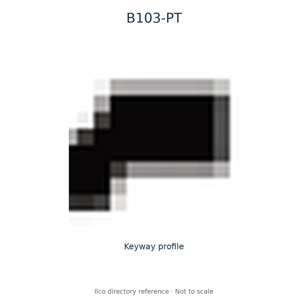 Ilco directory reference B103-PT — key blank and keyway profile; not to scale