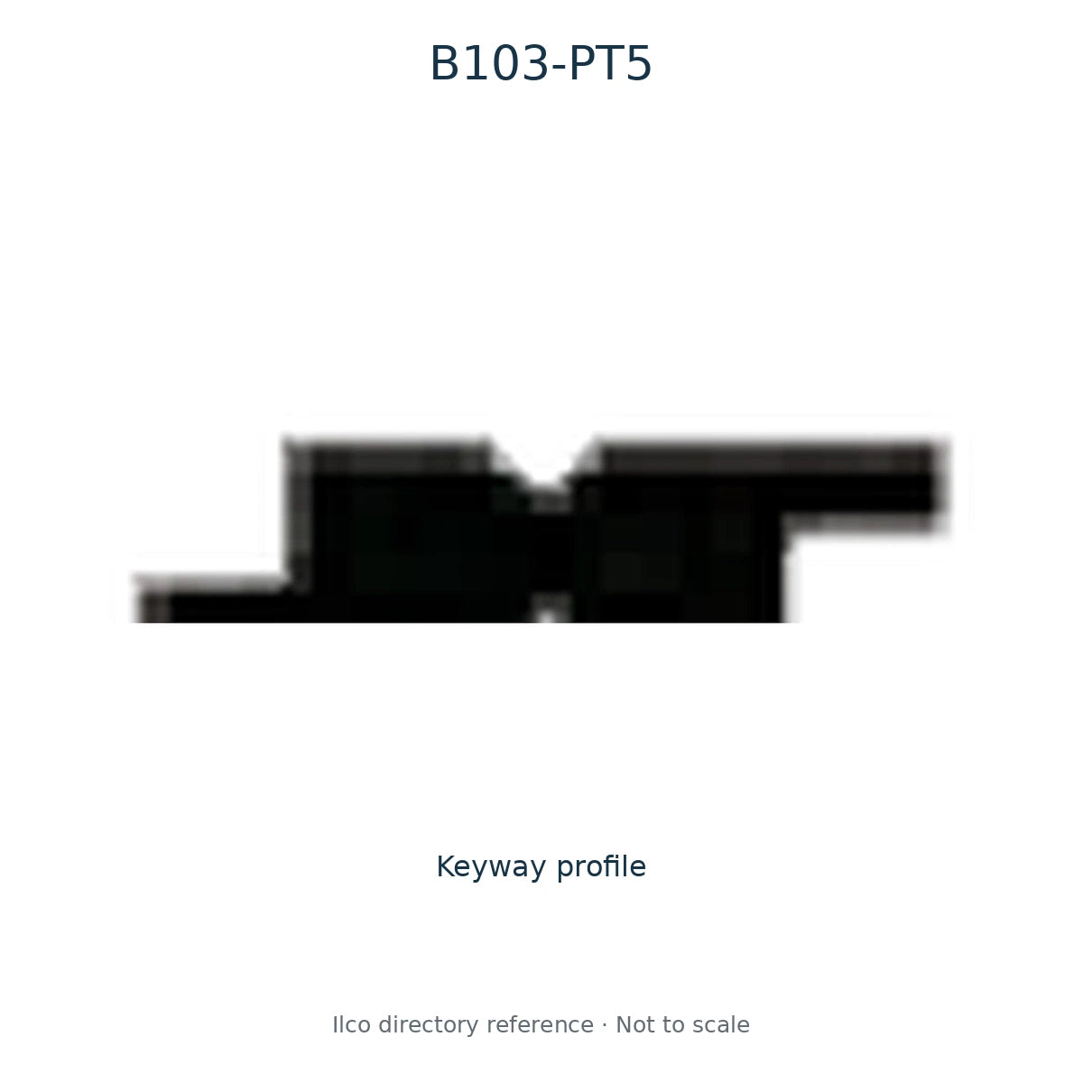 Ilco directory reference B103-PT5 — key blank and keyway profile; not to scale