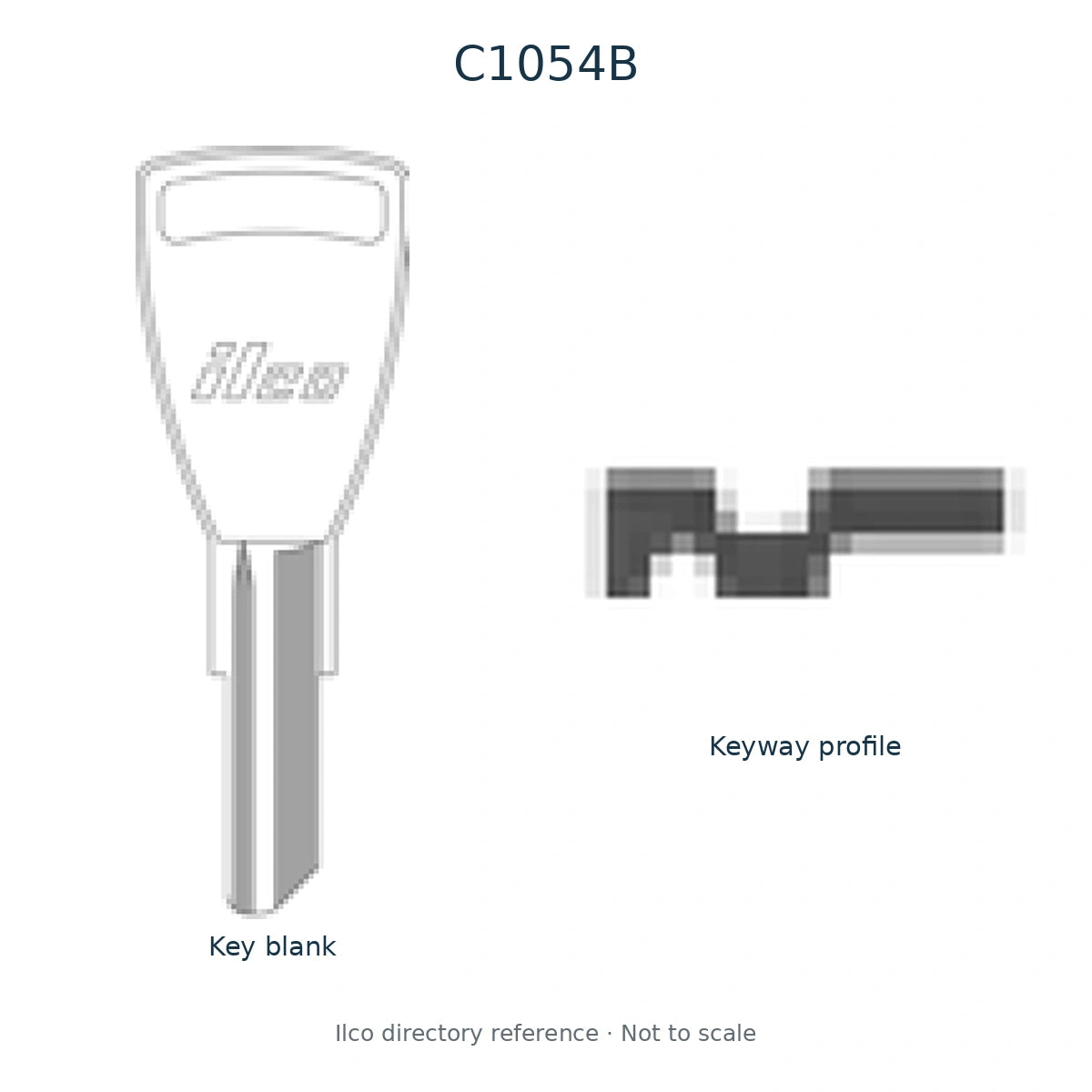 Ilco directory reference C1054B — full key blank and keyway profile; not to scale