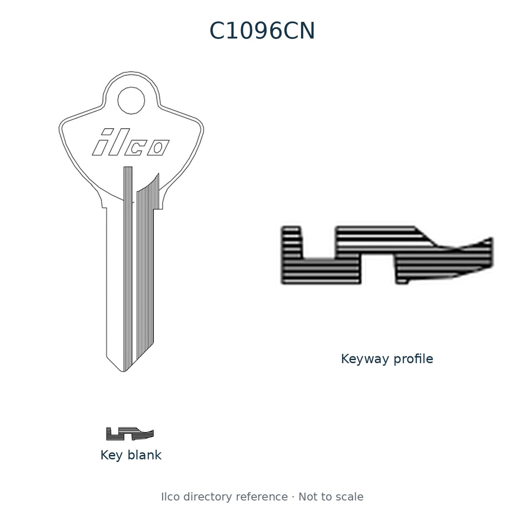 Ilco directory reference C1096CN — key blank and keyway profile; not to scale
