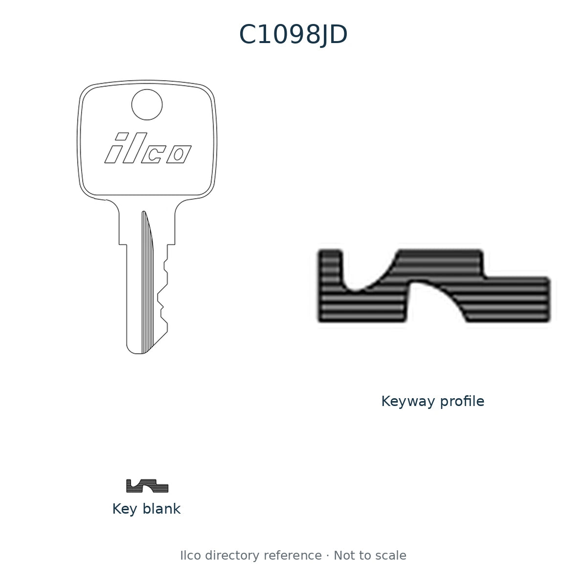 Ilco directory reference C1098JD — key blank and keyway profile; not to scale