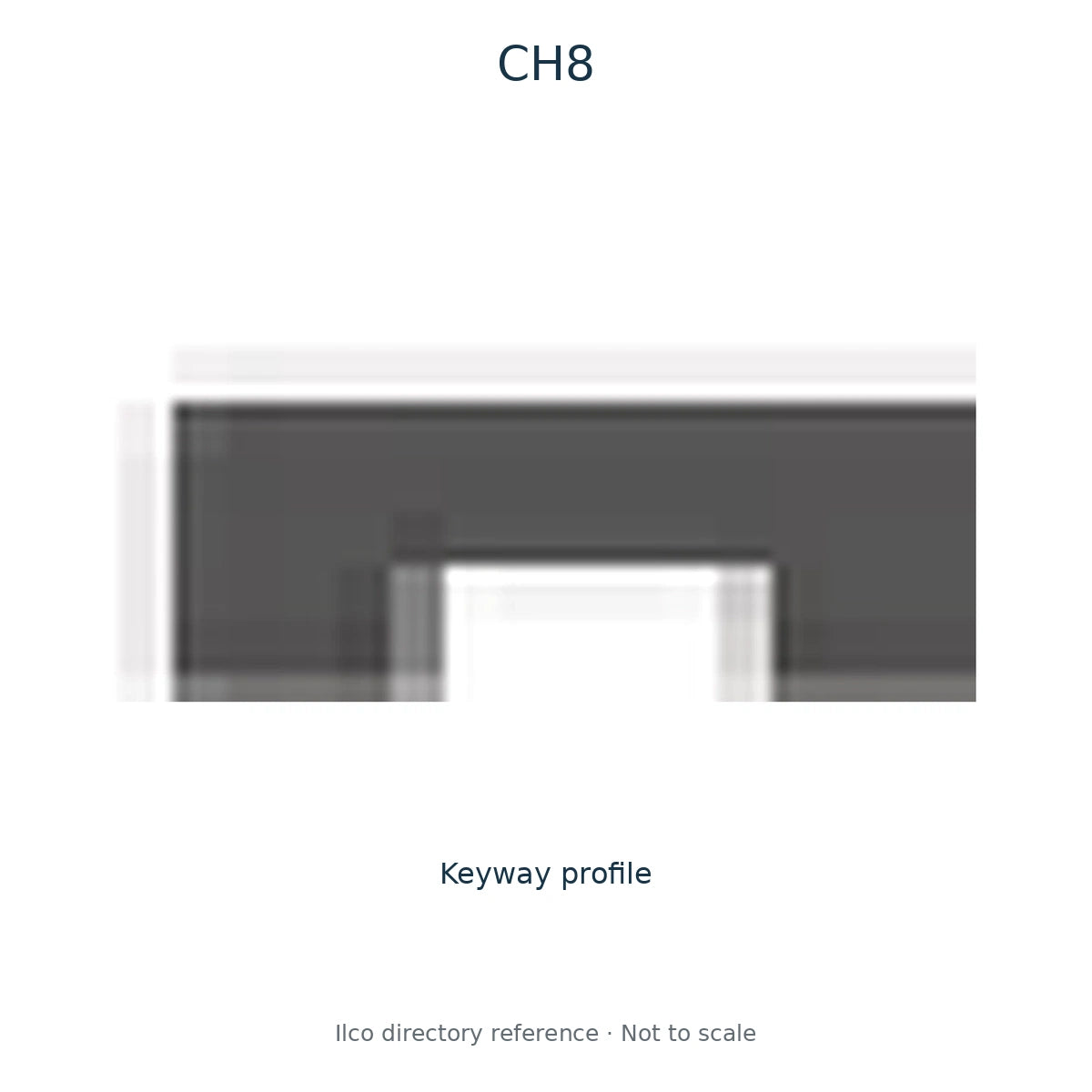 Ilco directory reference CH8 — key blank and keyway profile; not to scale