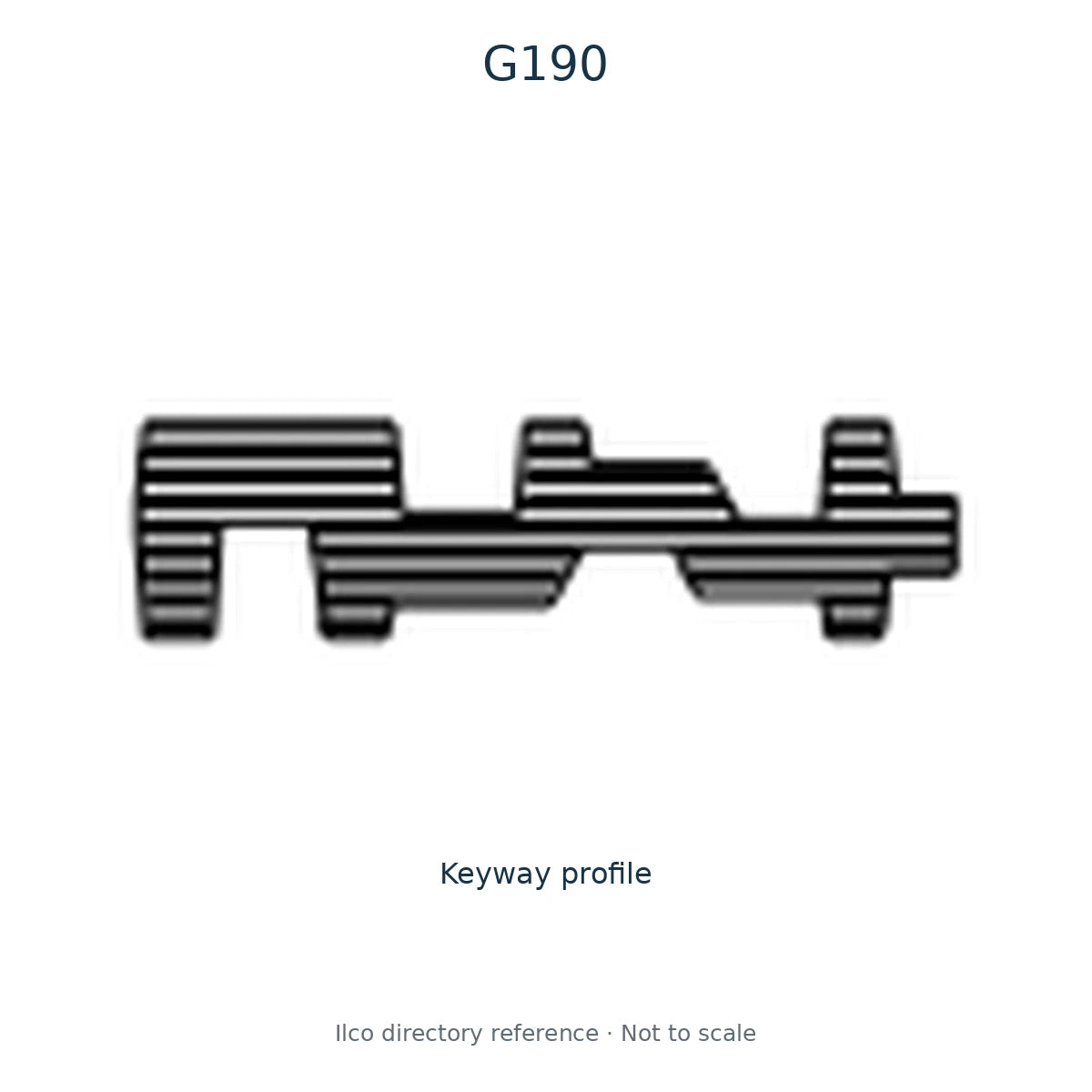 Ilco directory reference G190 — key blank and keyway profile; not to scale