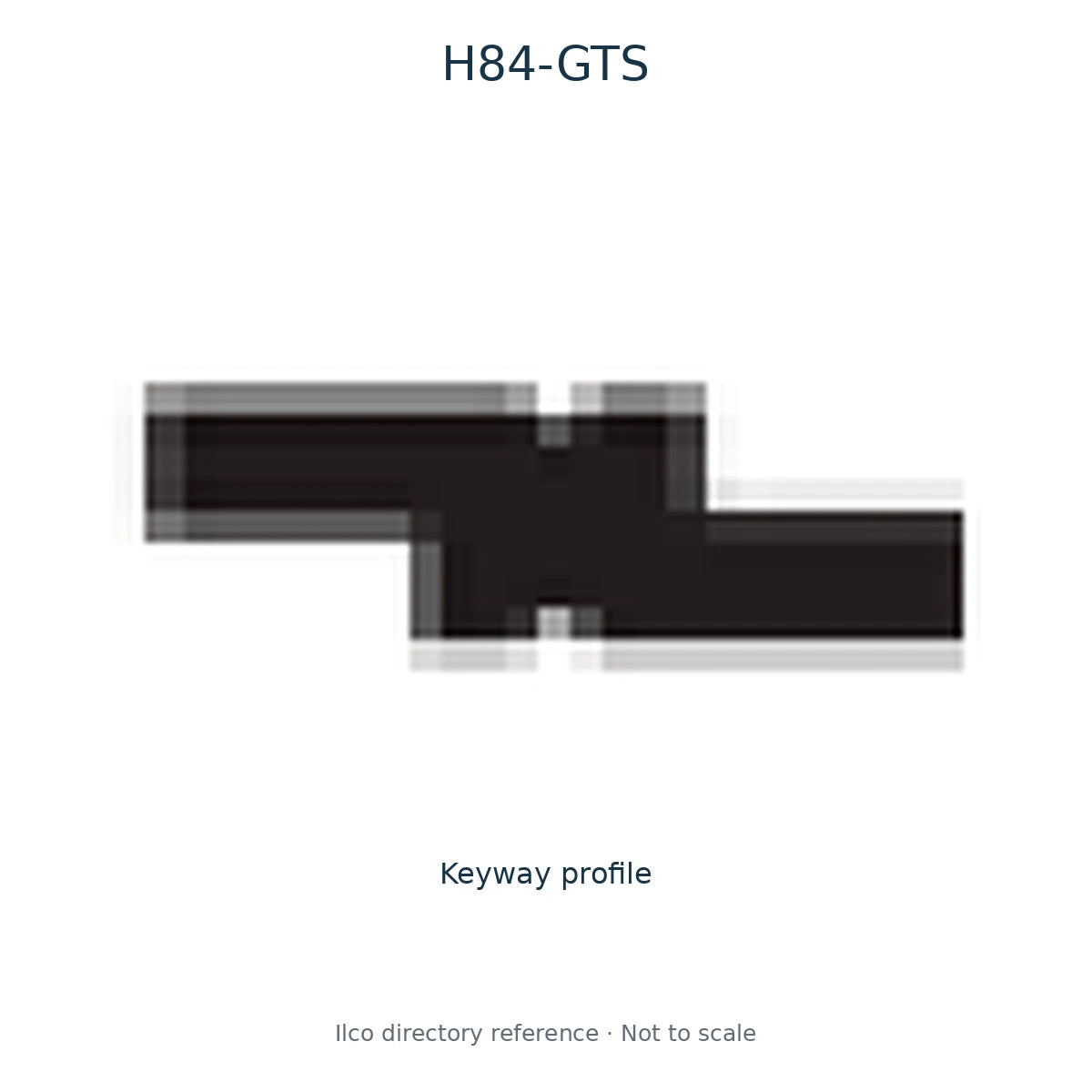 Ilco directory reference H84-GTS — key blank and keyway profile; not to scale