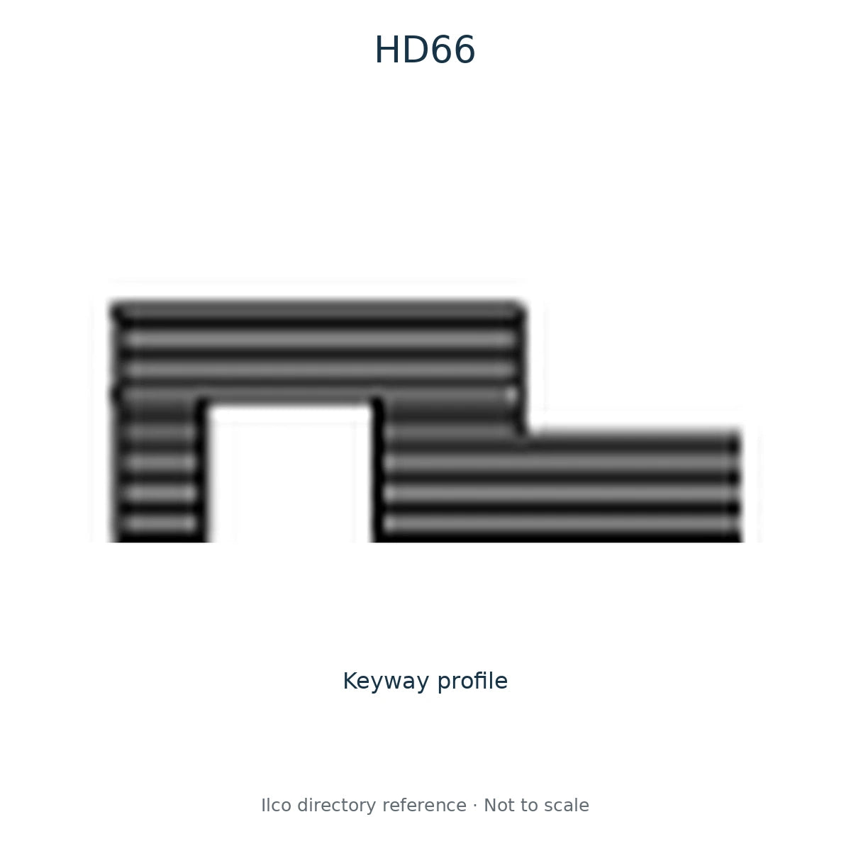 Ilco directory reference HD66 — key blank and keyway profile; not to scale