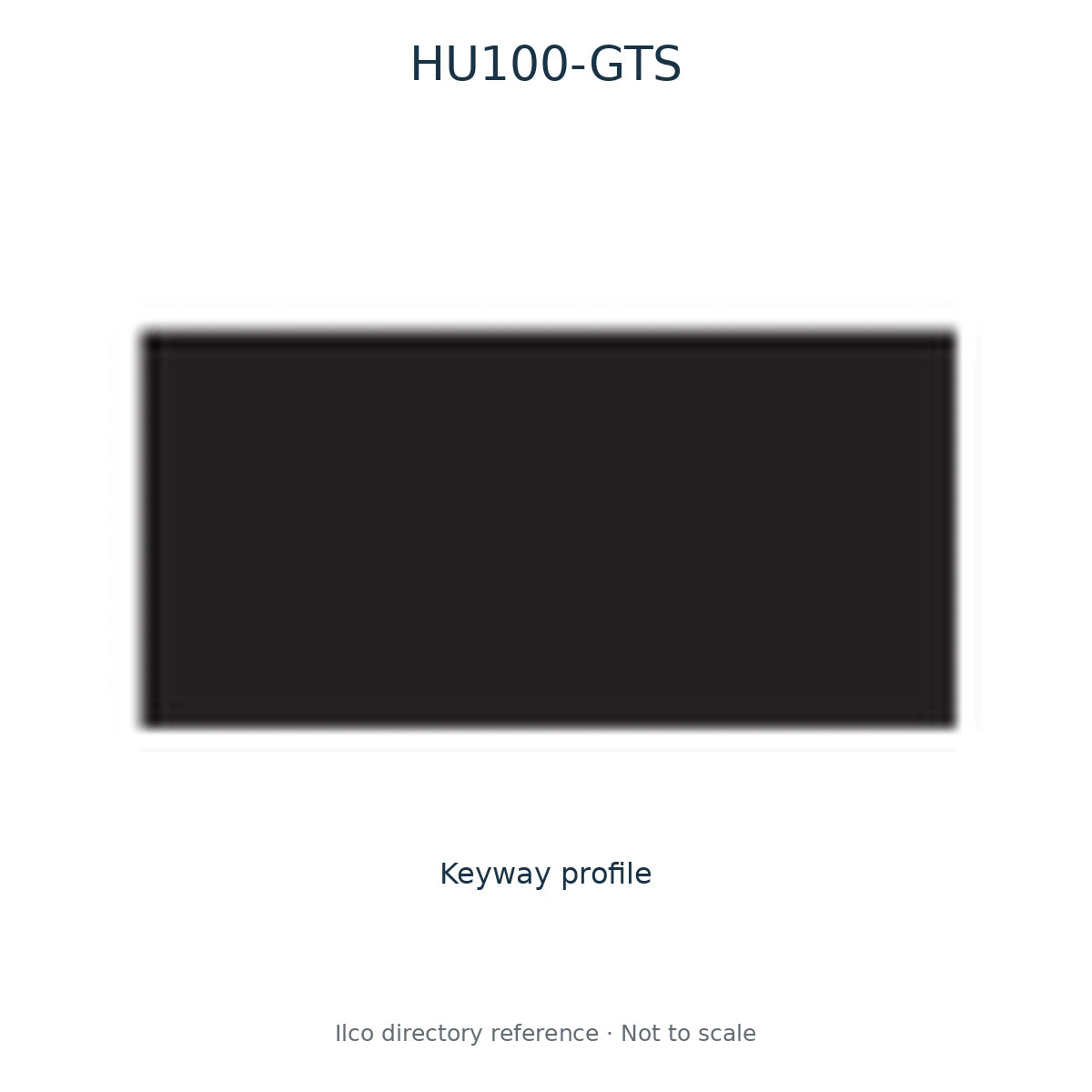 Ilco directory reference HU100-GTS — key blank and keyway profile; not to scale