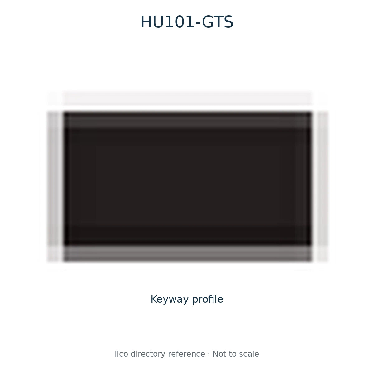 Ilco directory reference HU101-GTS — key blank and keyway profile; not to scale
