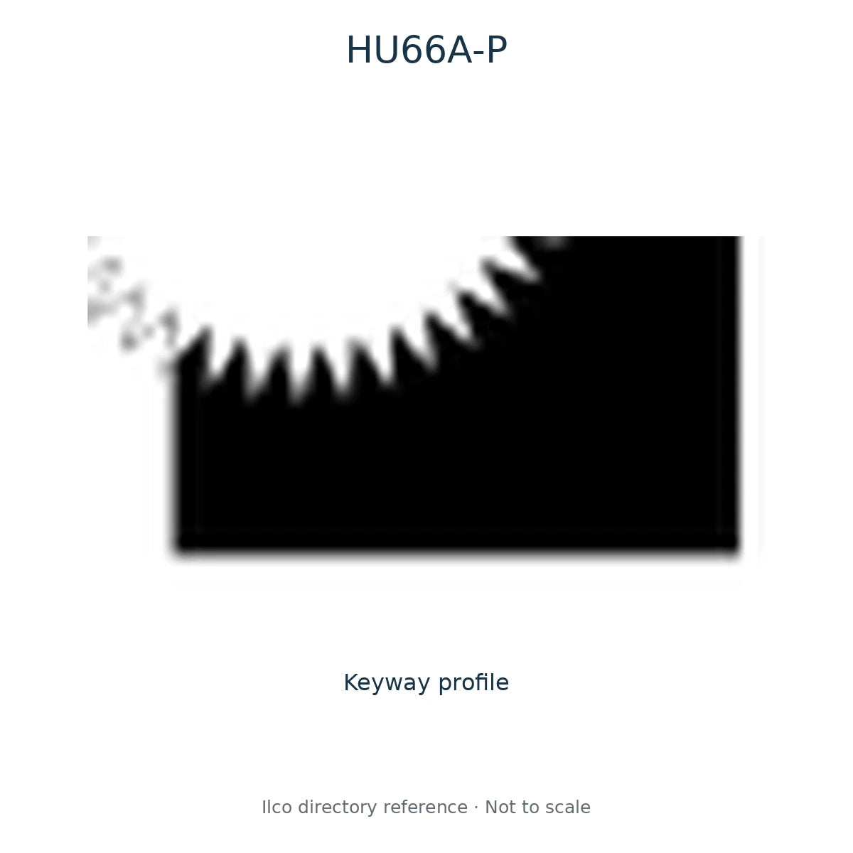 Ilco directory reference HU66A-P — key blank and keyway profile; not to scale