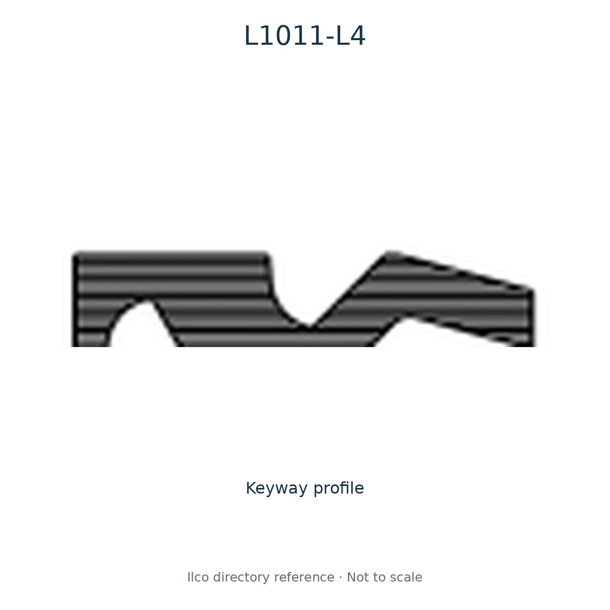 Ilco directory reference L1011-L4 — key blank and keyway profile; not to scale