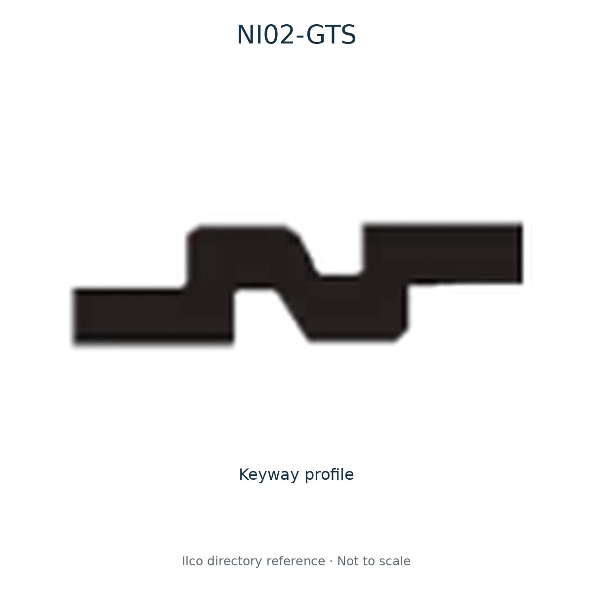 Ilco directory reference NI02-GTS — key blank and keyway profile; not to scale