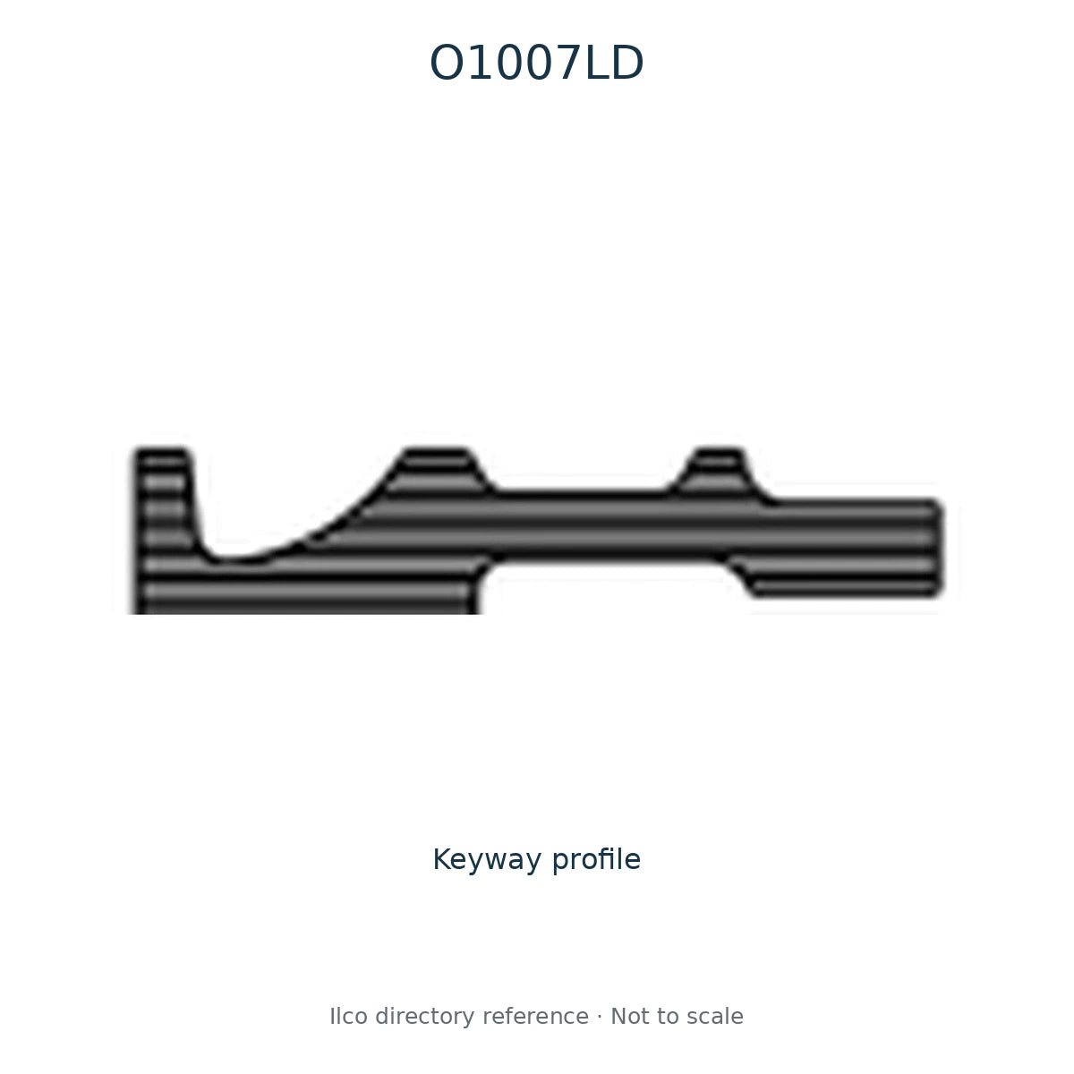 Ilco directory reference O1007LD — key blank and keyway profile; not to scale
