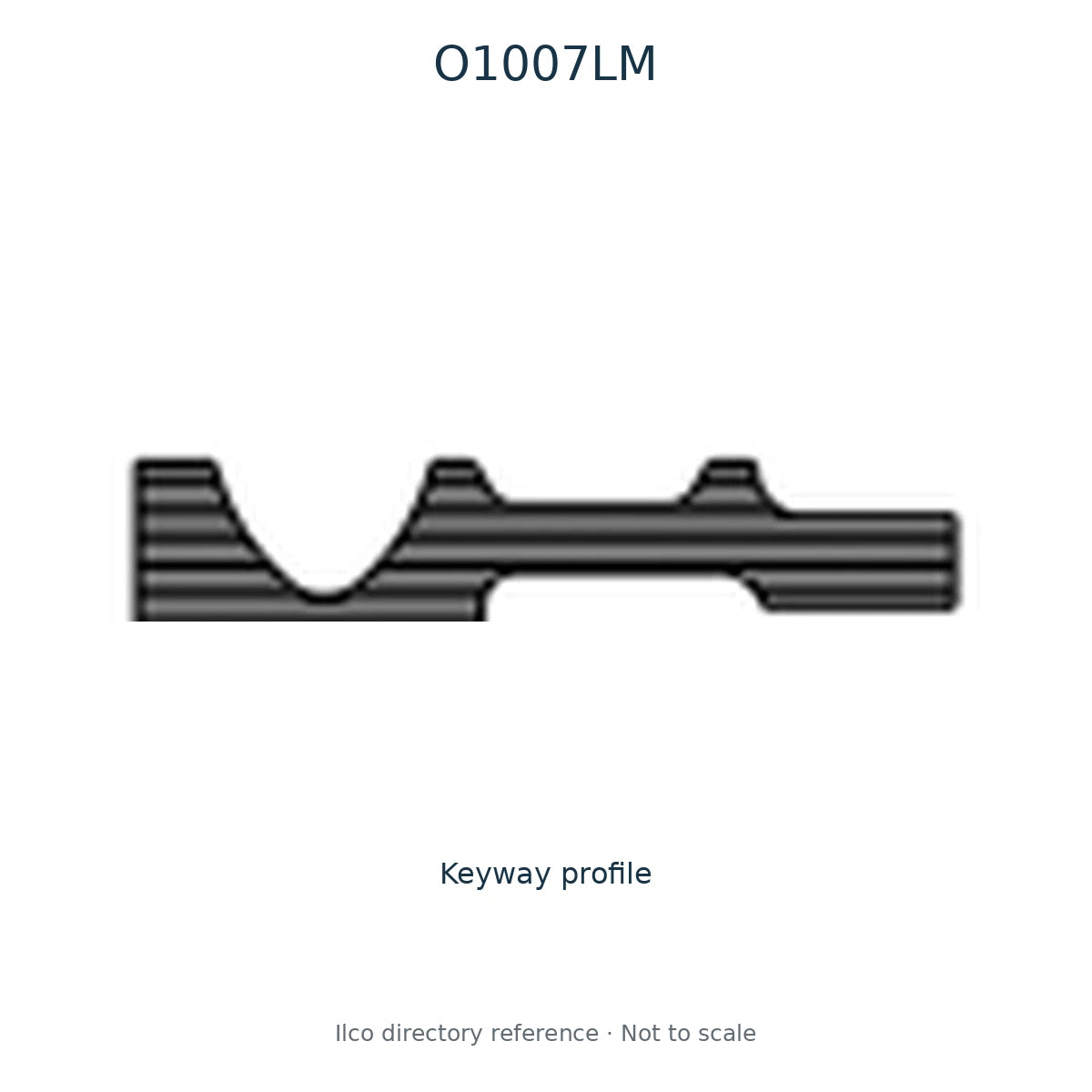 Ilco directory reference O1007LM — key blank and keyway profile; not to scale