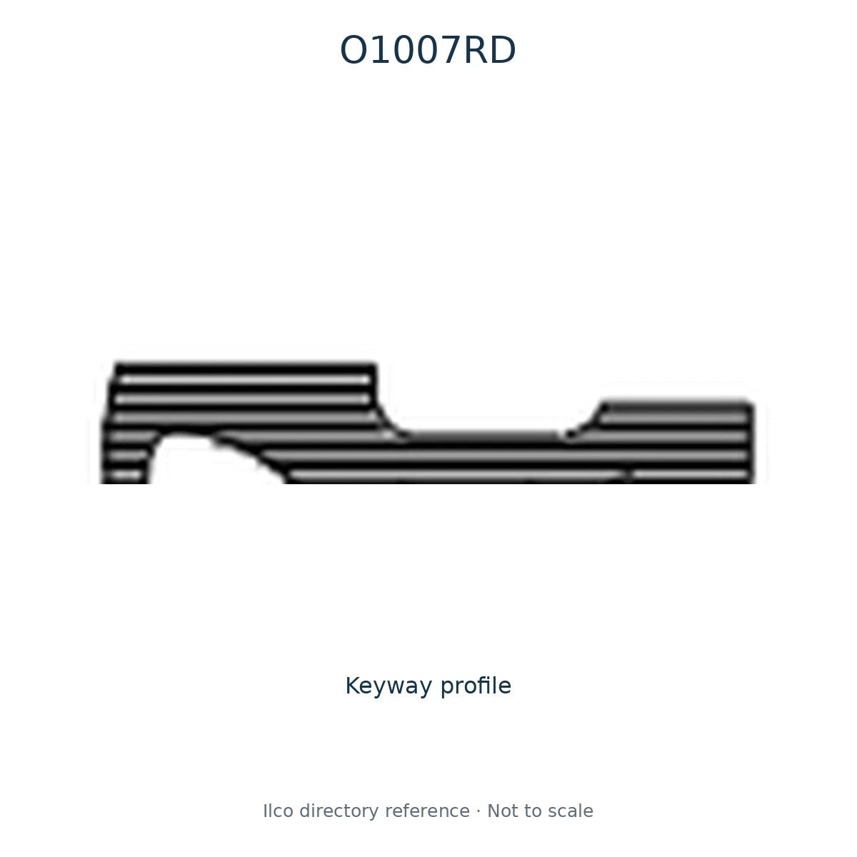 Ilco directory reference O1007RD — key blank and keyway profile; not to scale
