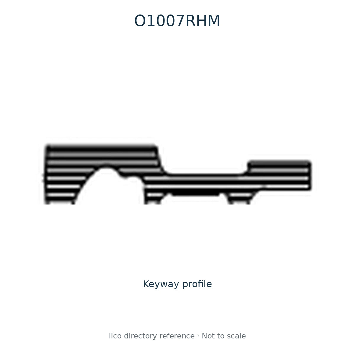 Ilco directory reference O1007RHM — key blank and keyway profile; not to scale