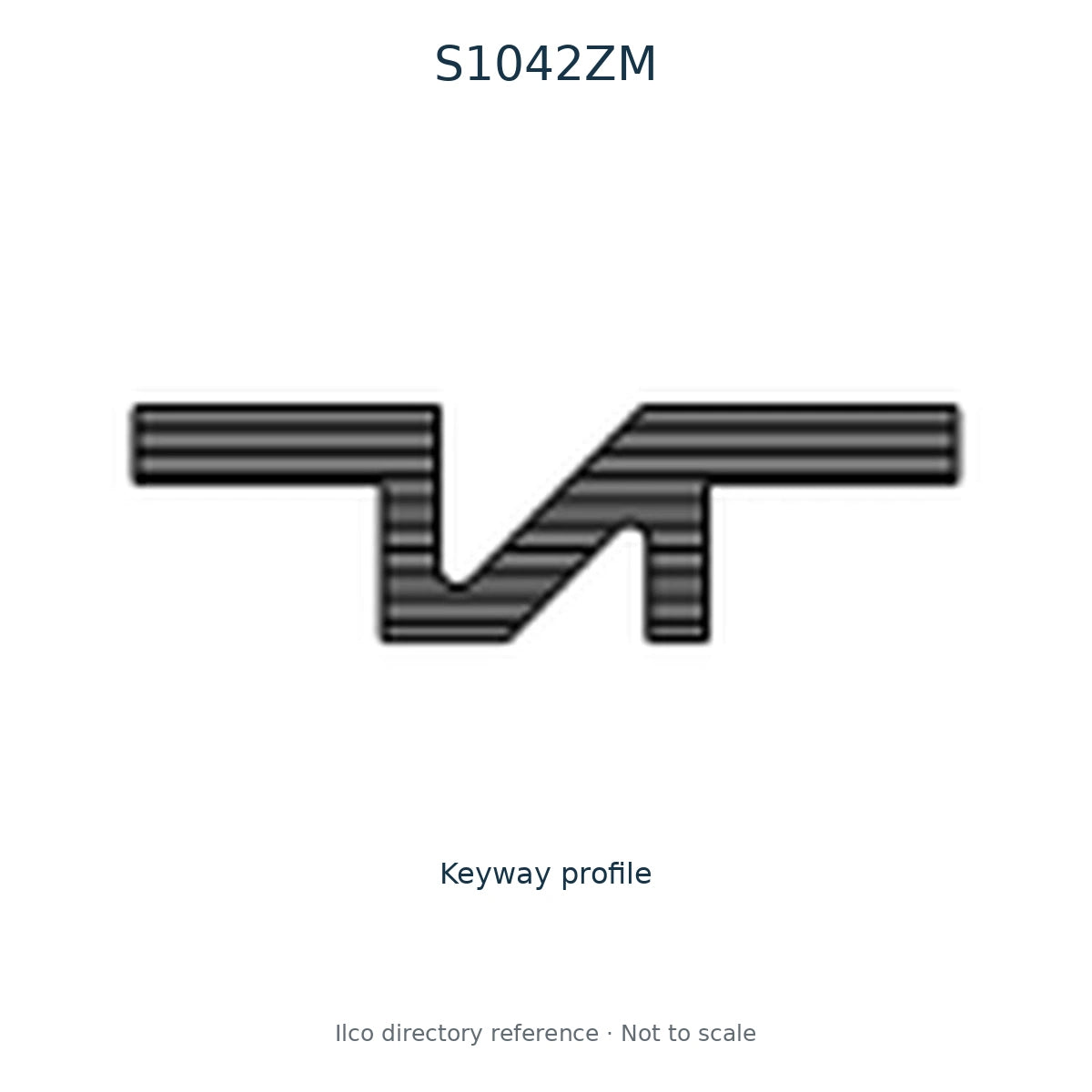 Ilco directory reference S1042ZM — key blank and keyway profile; not to scale
