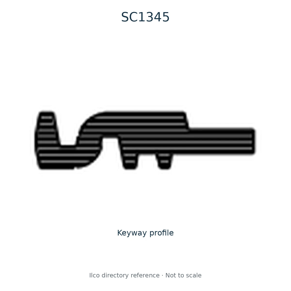 Ilco directory reference SC1345 — key blank and keyway profile; not to scale