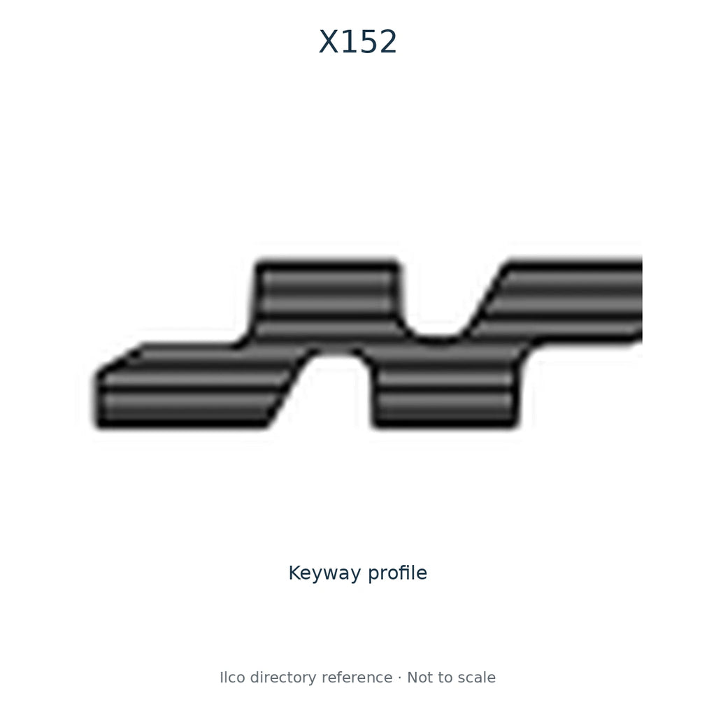 Ilco directory reference X152 — key blank and keyway profile; not to scale