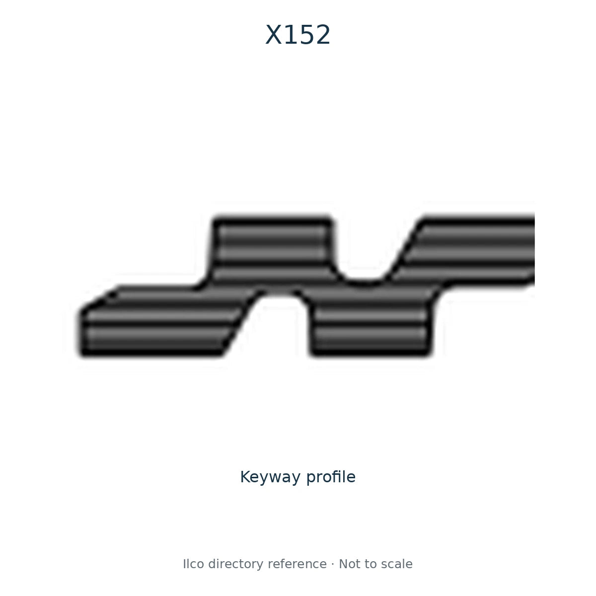 Ilco directory reference X152 — key blank and keyway profile; not to scale