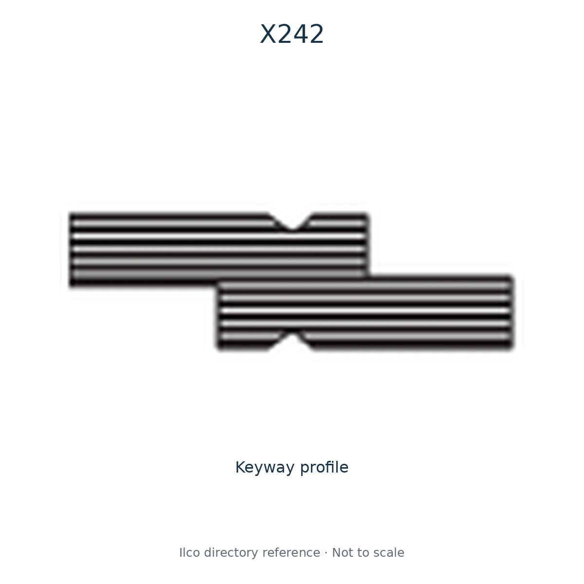 Ilco directory reference X242 — key blank and keyway profile; not to scale