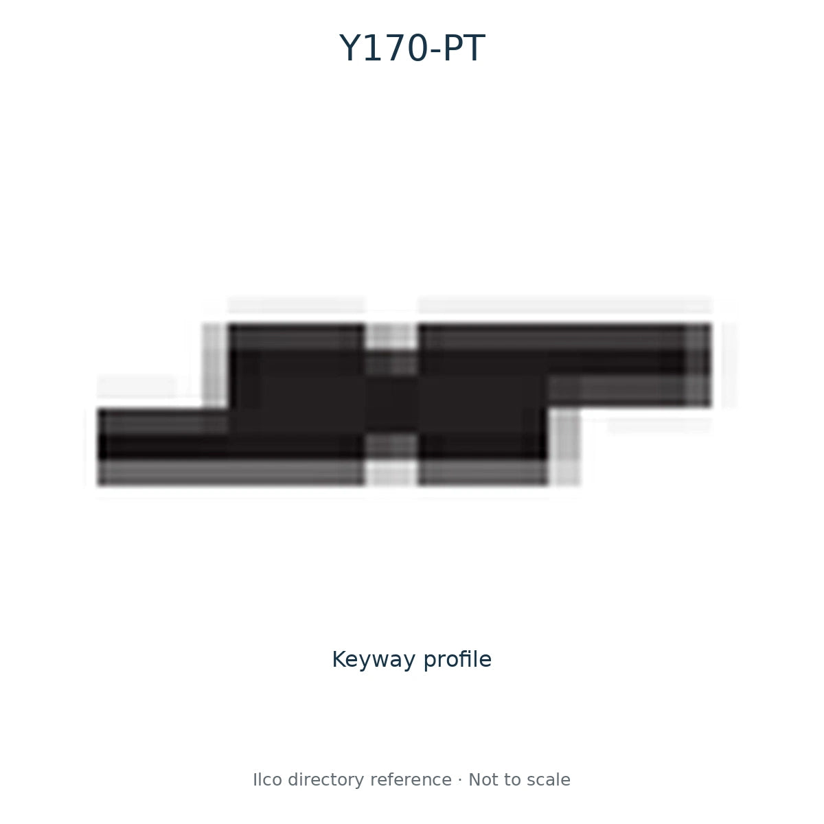 Ilco directory reference Y170-PT — key blank and keyway profile; not to scale