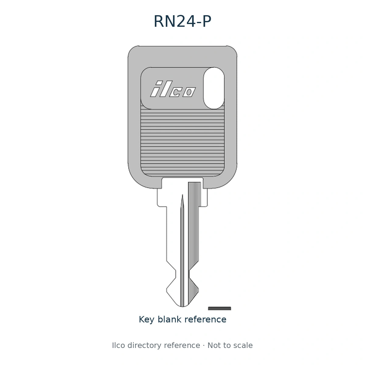 Ilco directory reference RN24-P — key blank illustration; not to scale