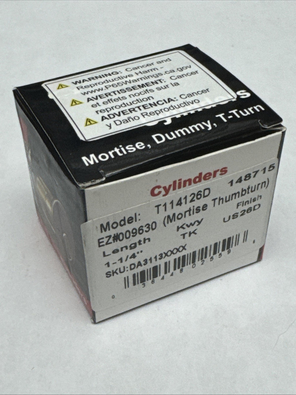 1 1/4 ” - Mortise Thumbturn Cylinder - 26D - Satin Chrome - Solid Brass — photo 5