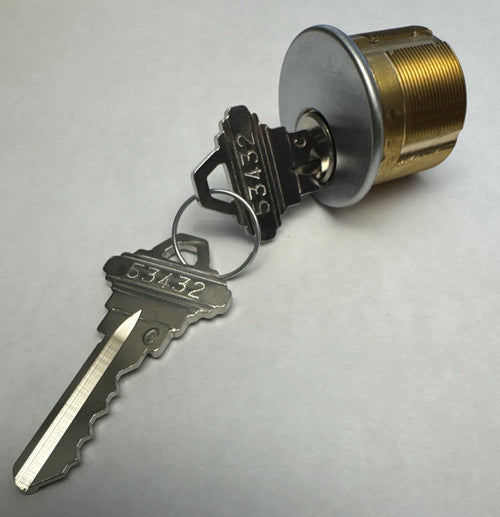 1” Mortise Cylinder - SC1 - Schlage - Satin Chrome — photo 1