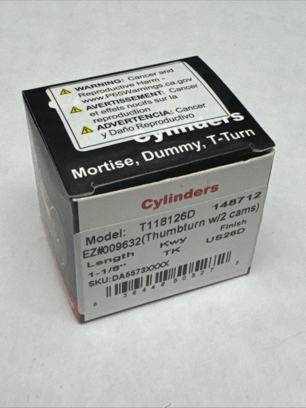 LSDA - 1 1/8 ” - Mortise Thumbturn Cylinder - 26D - Satin Chrome - Solid Brass — photo 3