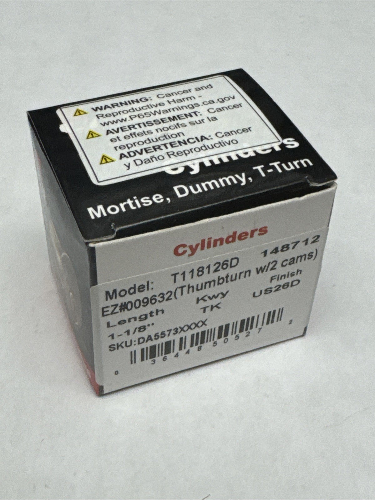 LSDA - 1 1/8 ” - Mortise Thumbturn Cylinder - 26D - Satin Chrome - Solid Brass — photo 3