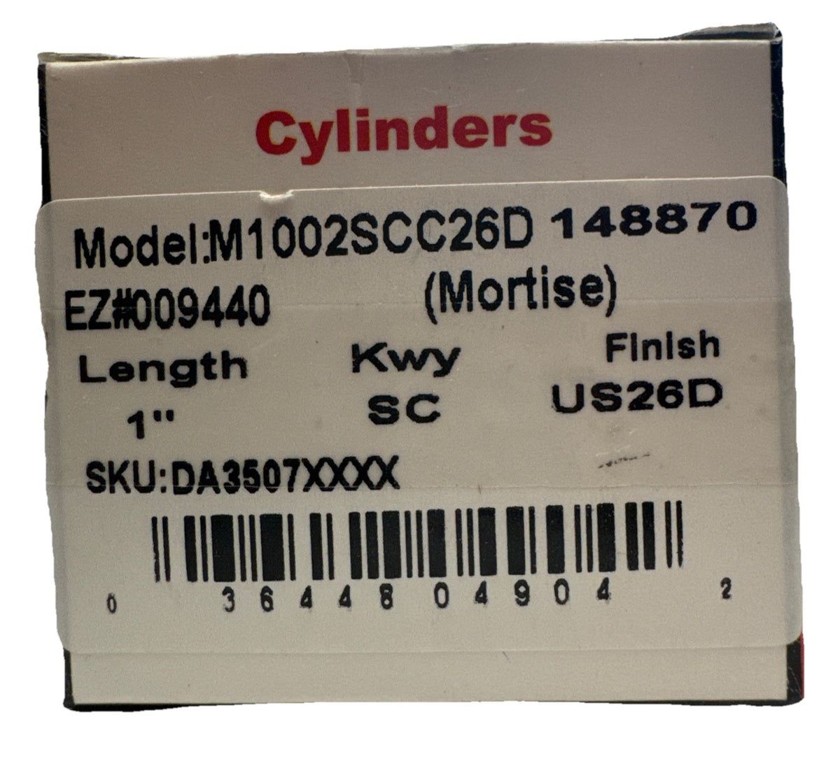 1” Mortise Cylinder - SC1 - Schlage - Satin Chrome — photo 4