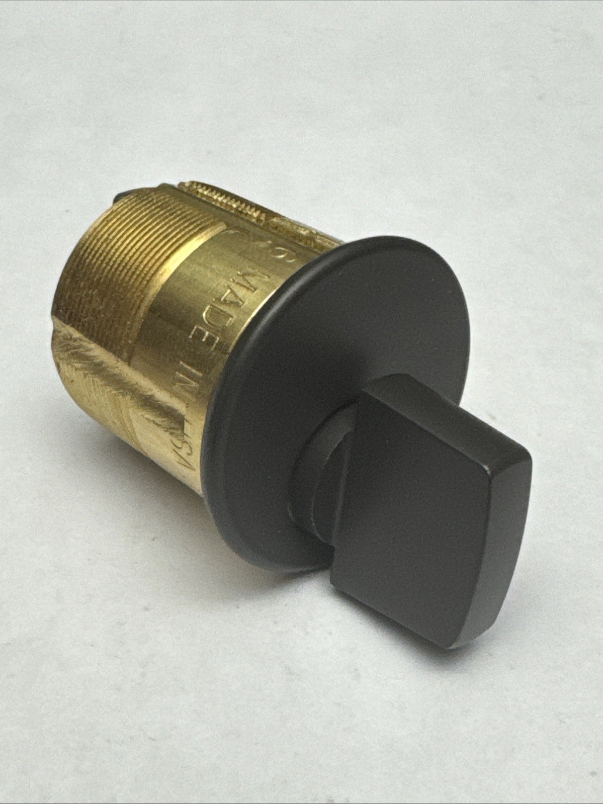 LSDA - 1 1/4 ” - Mortise Thumbturn Cylinder - 10B - Brown - Solid Brass — photo 2