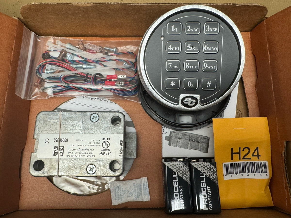 Sargent Greenleaf S&G Model 6120-305 Square Bolt Electronic Safe Lock Kit Chrome — photo 1