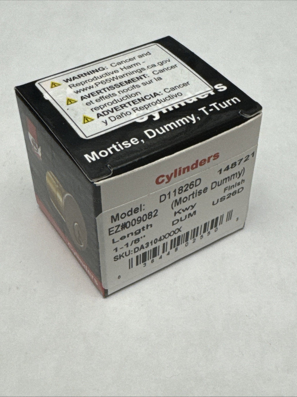 LSDA - 1  1/8 ” - Mortise Dummy Cylinder - 26D - Satin Chrome - Solid Brass — photo 3