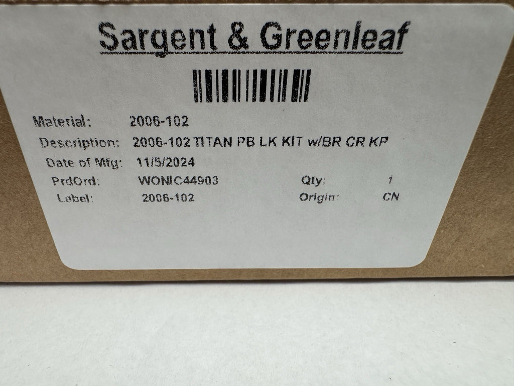 Sargent Greenleaf S&G Model: 2006-102 Titan Pivot Bolt Electronic Safe Lock Kit — photo 2