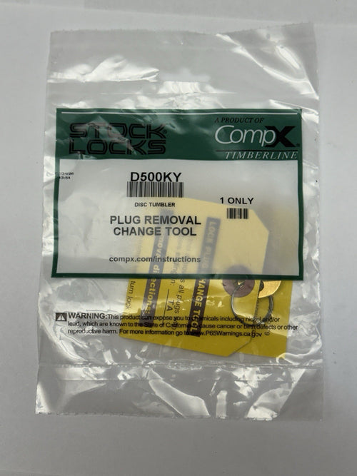CompX Timberline TA Fort D500KY Plug Removal Change Tool W/Instructions — photo 1