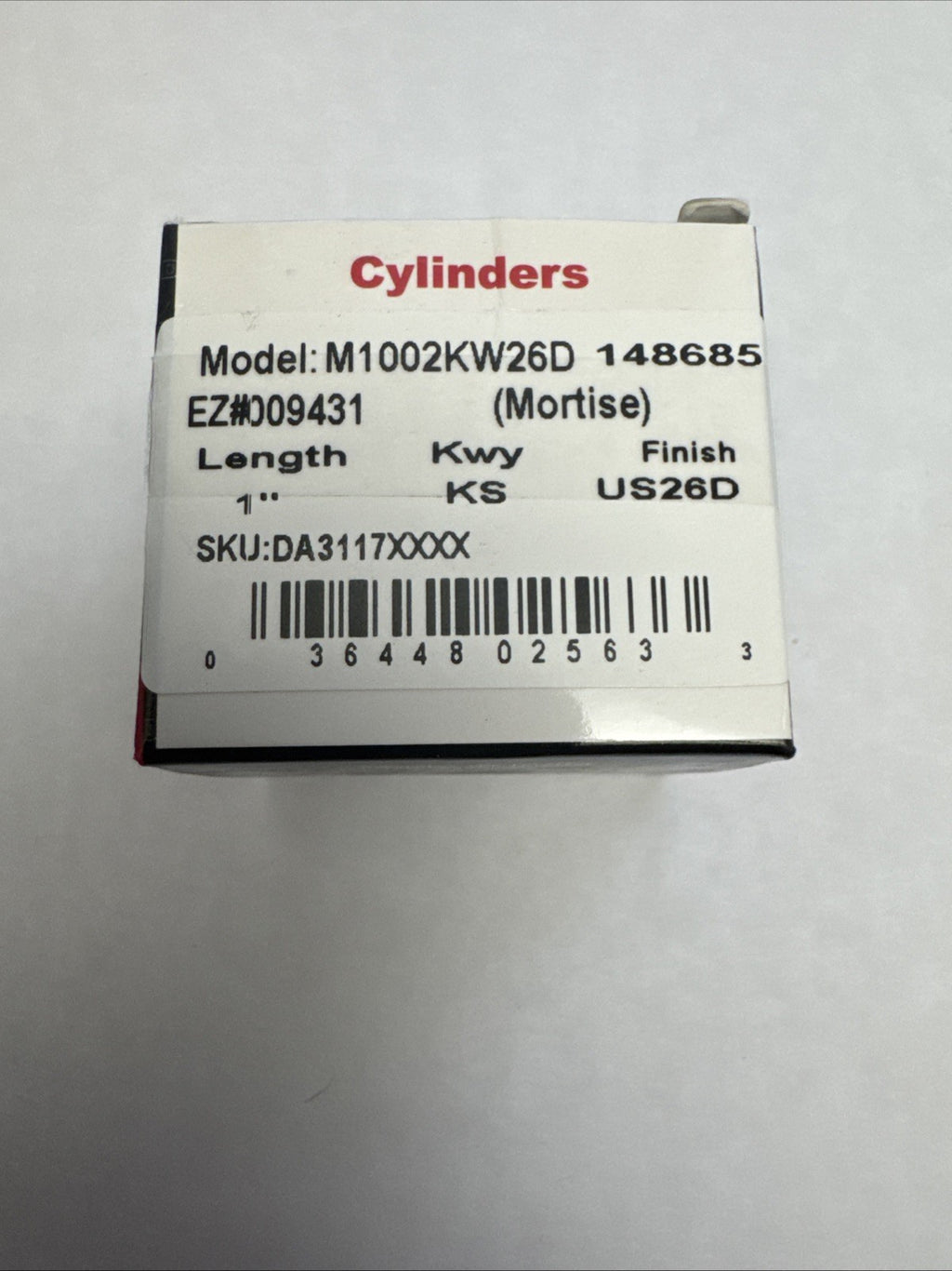 1” Mortise Cylinder - KW1 -  Kwickset - Satin Chrome — photo 4