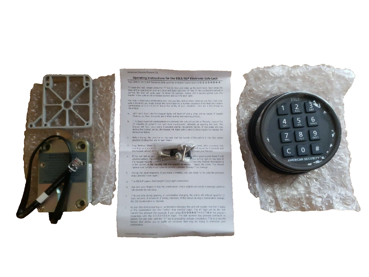 Amsec - ESL5 - Illuminated Electronic Pivot Safe Lock Kit (Dial & Lock) - Black — photo 2