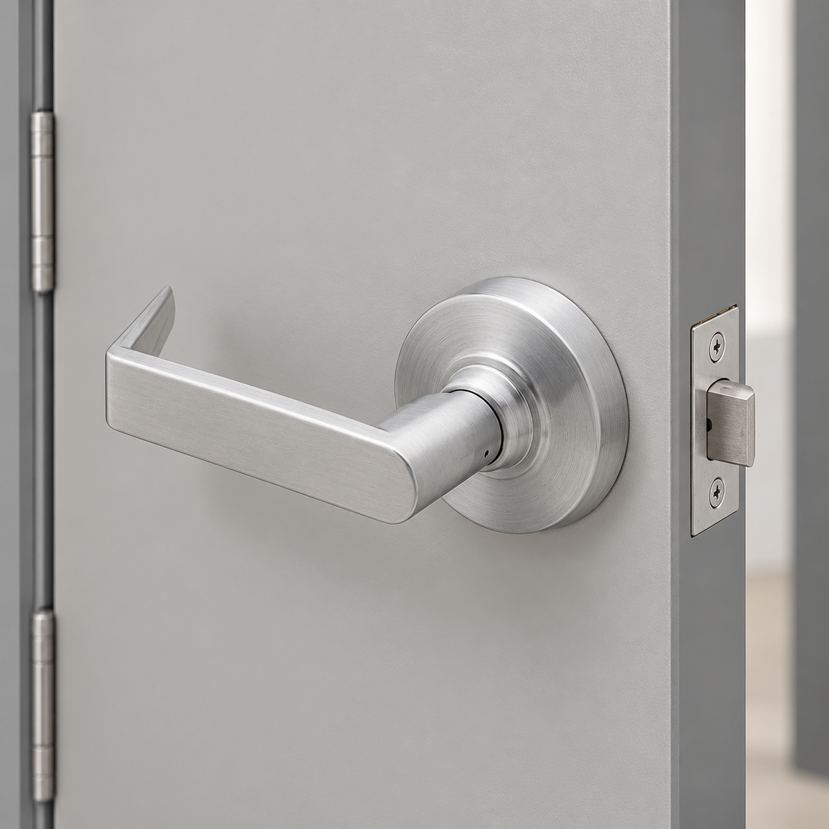 schlage-nd — illustrative application view, representative finish; surrounding door and hardware not included